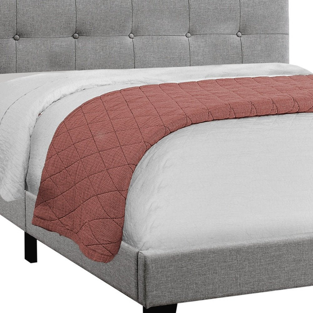 Beige Queen Upholstered Bed Frame