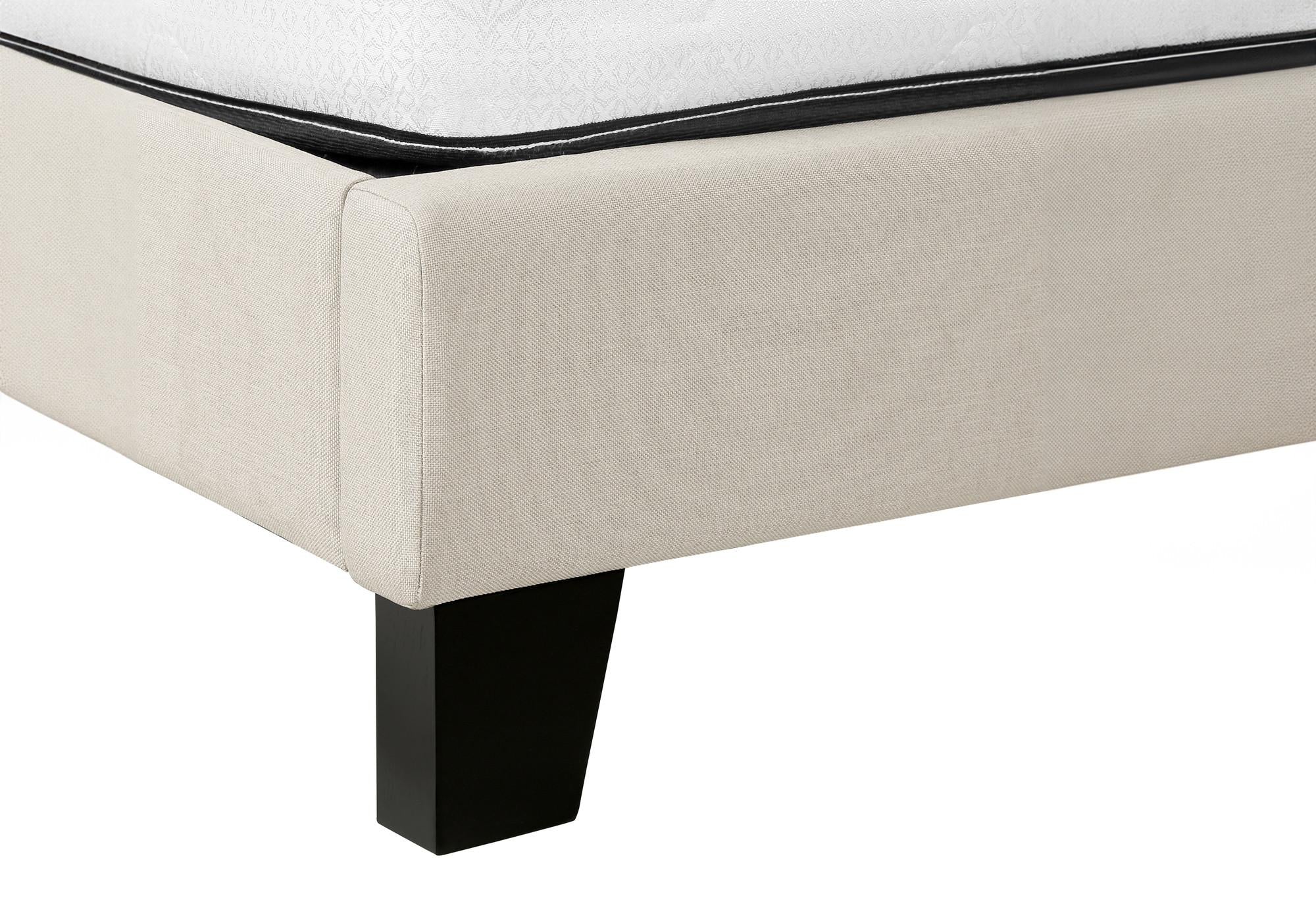 Beige Queen Upholstered Bed Frame
