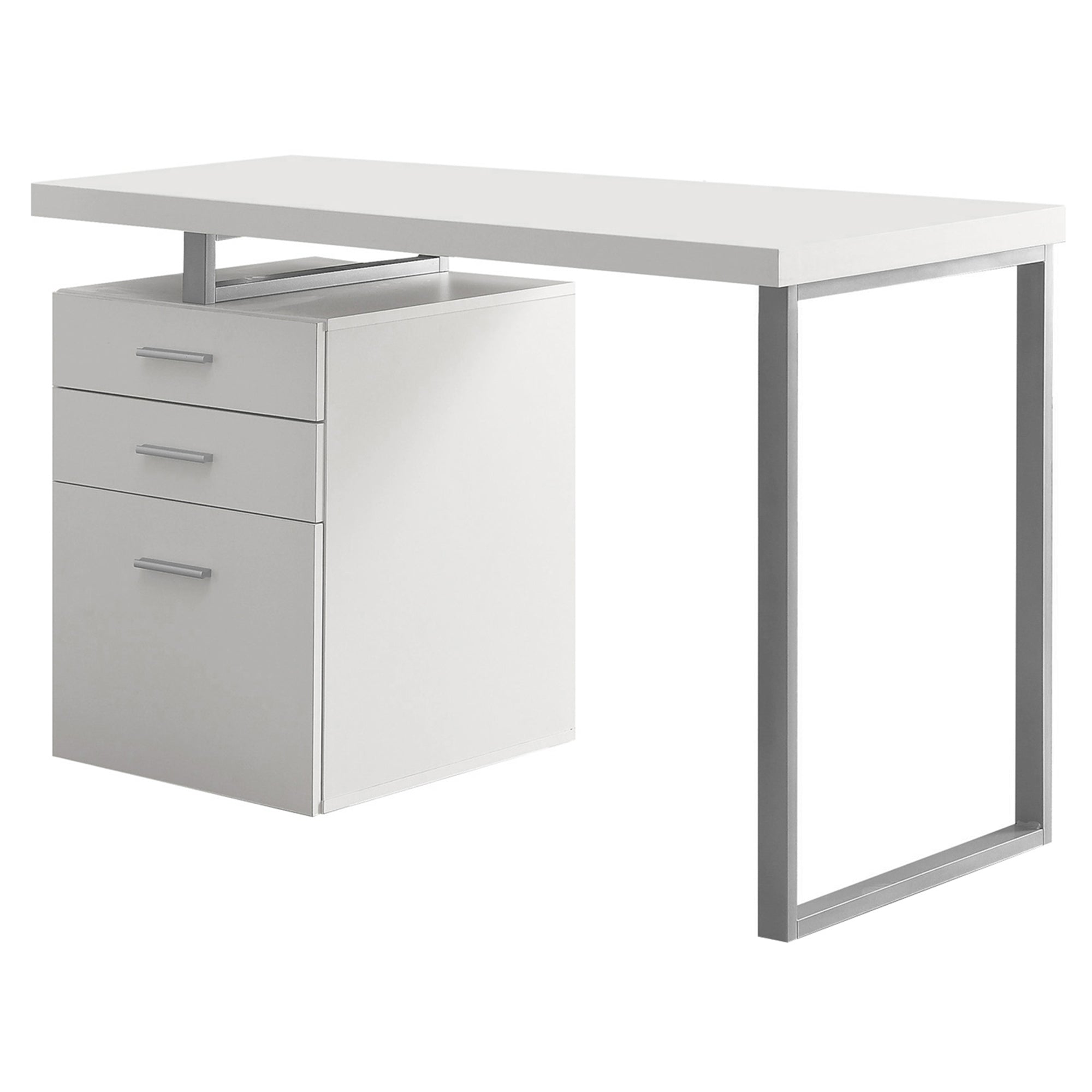 24" Gray and Black Computer Desk With Three Drawers