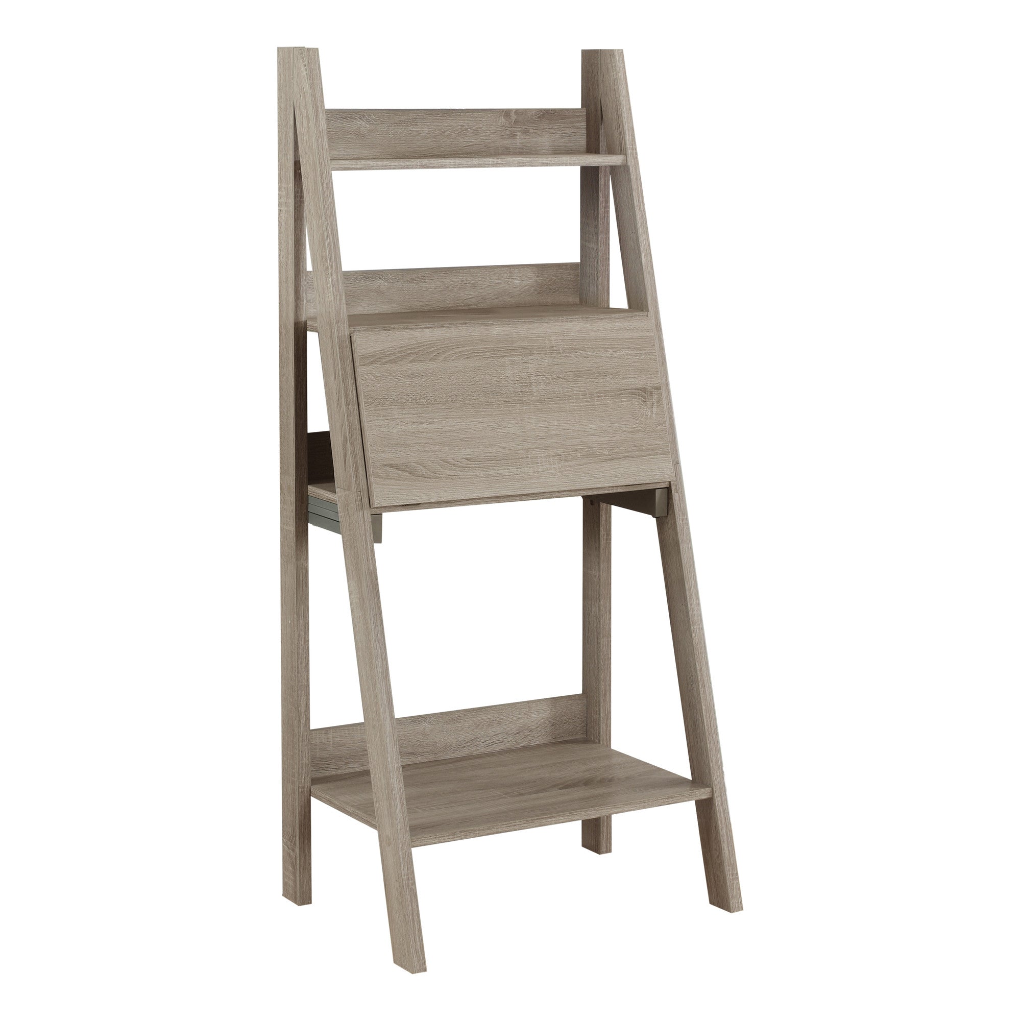 26" Taupe Wood Ladder Desk