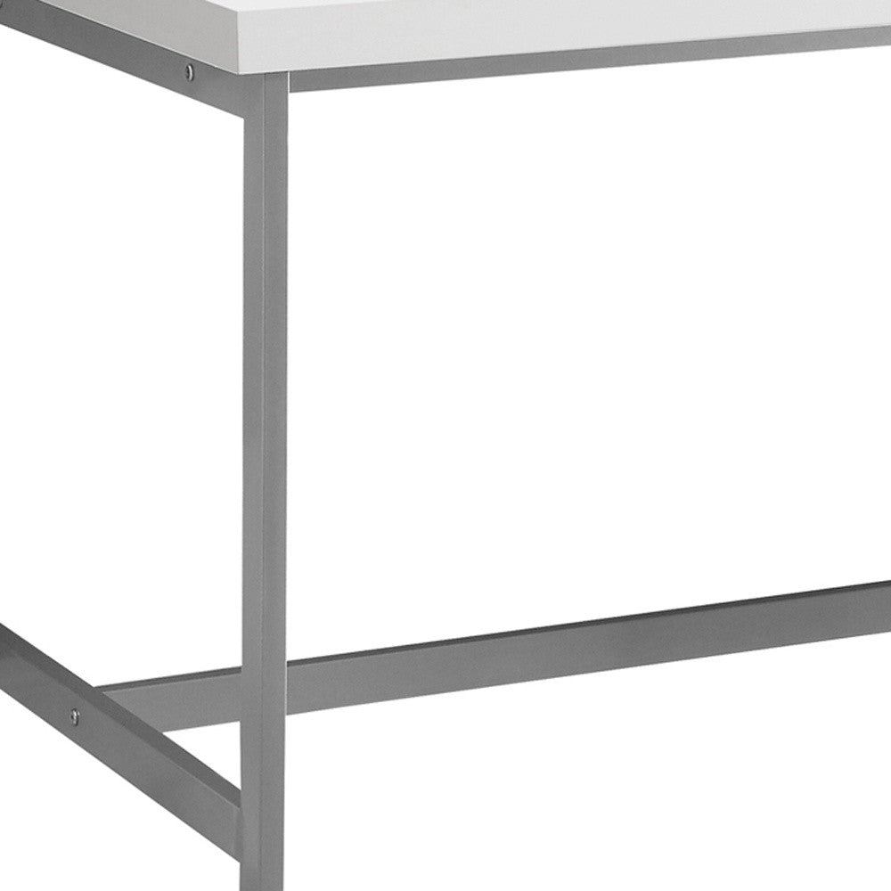 30" White and Gray Computer Desk With Three Drawers