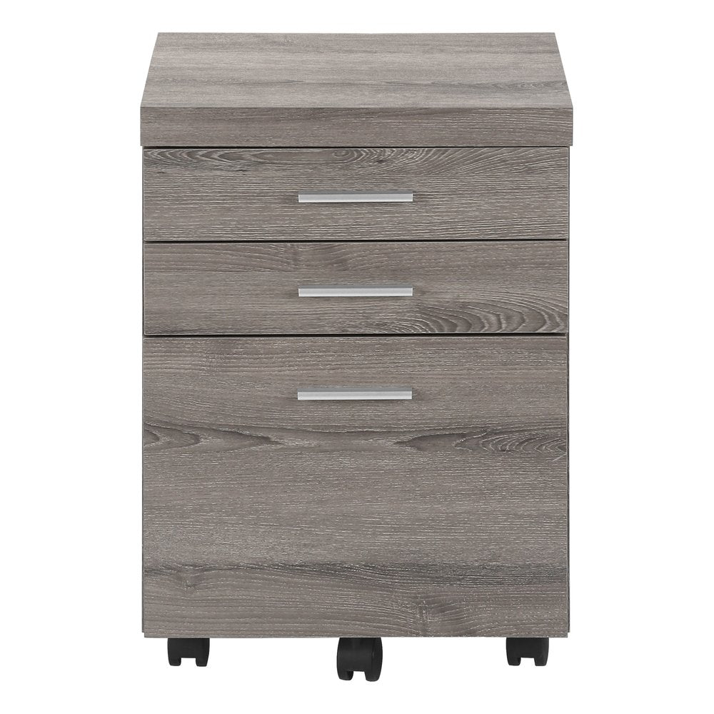 25" White And Gray Particle Board and Wood Filing Cabinet With Drawers