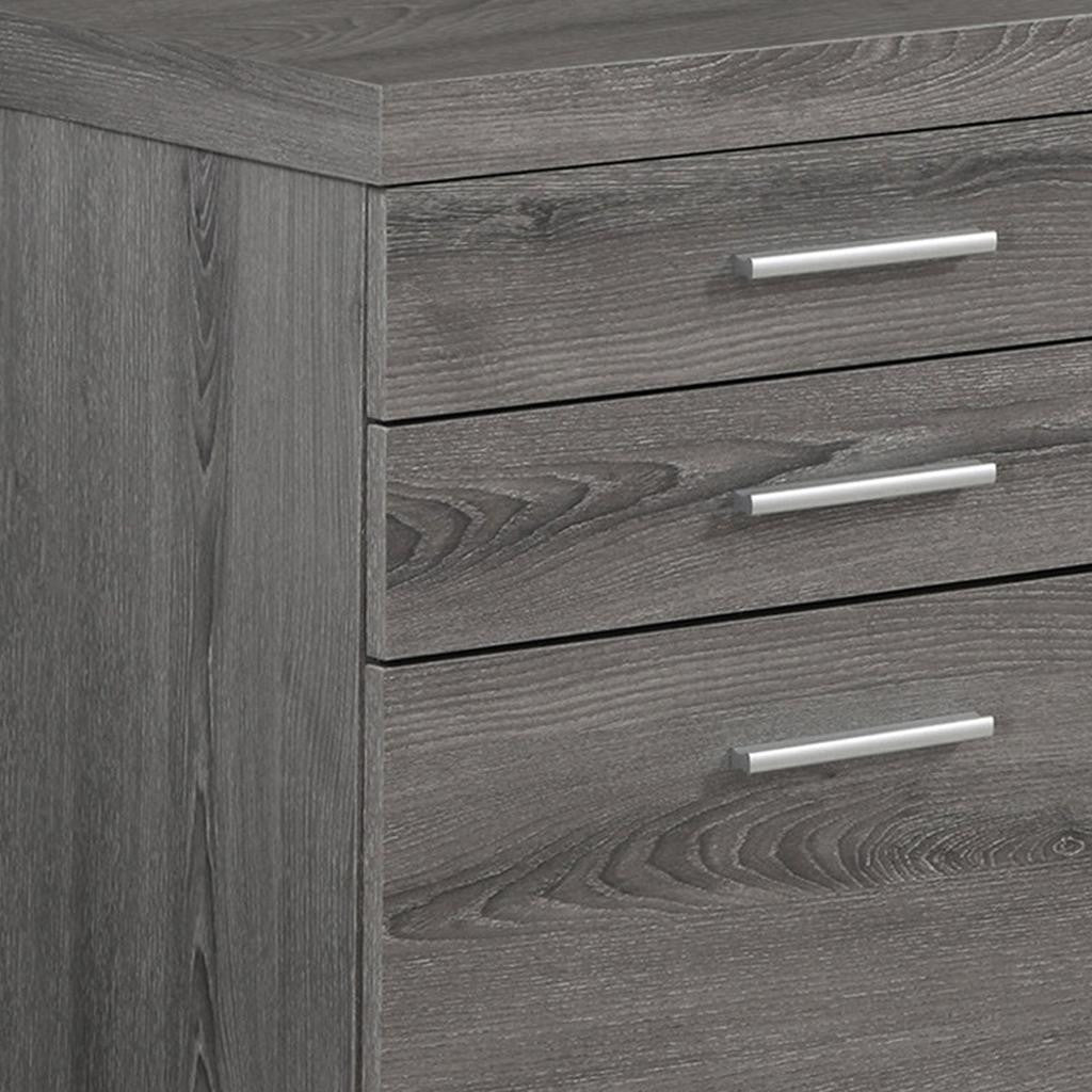 25" Gray Particle Board Filing Cabinet With Drawers