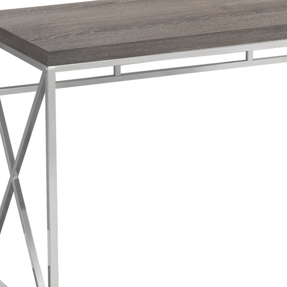 47" Taupe and Silver Computer Desk