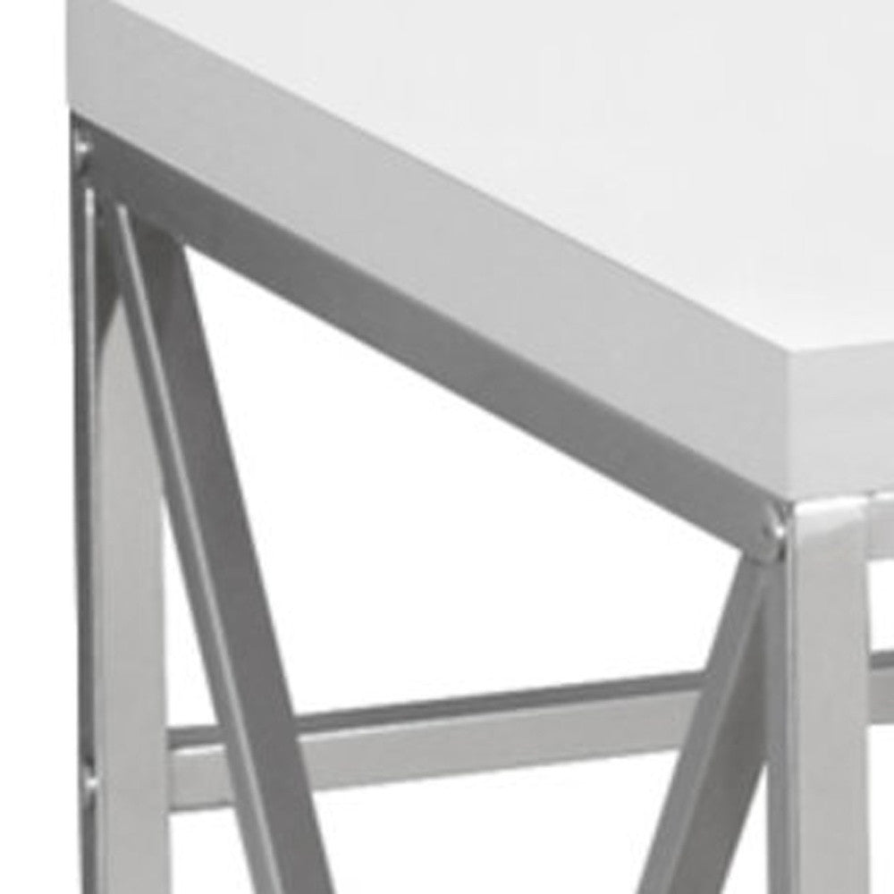47" White and Silver Computer Desk