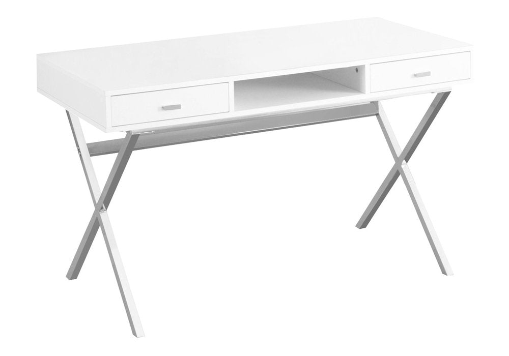 24" Brown and Black Computer Desk With Two Drawers