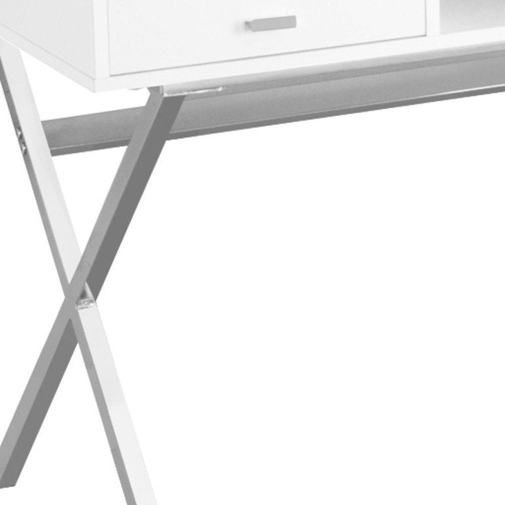 24" Brown and Black Computer Desk With Two Drawers