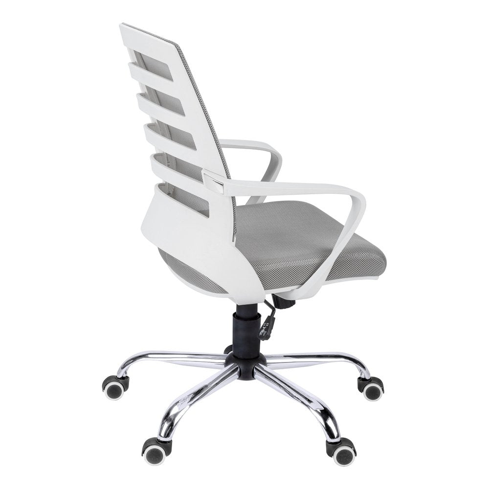 Gray Black and Silver Adjustable Height Swivel Rolling Office Chair