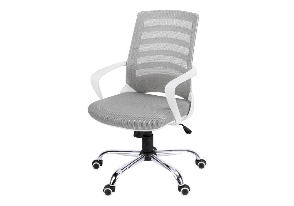 Gray Black and Silver Adjustable Height Swivel Rolling Office Chair