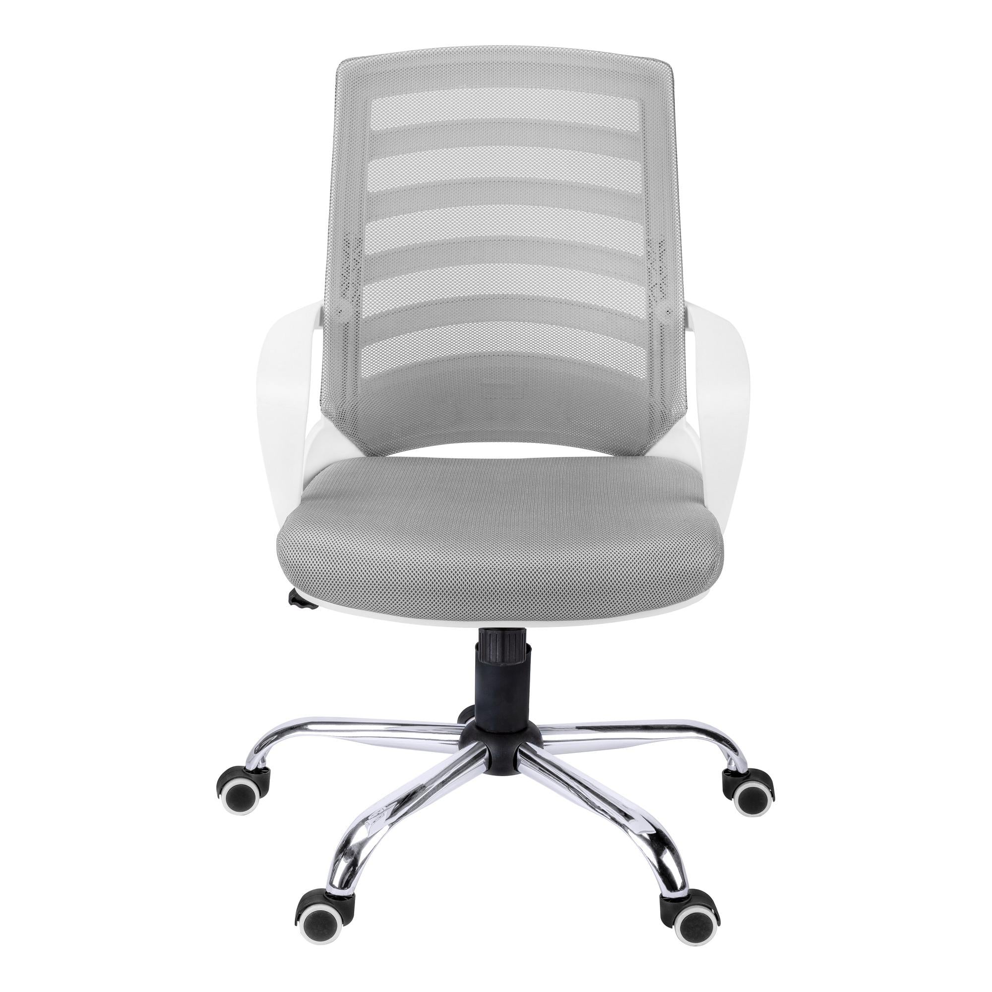 Gray Black and Silver Adjustable Height Swivel Rolling Office Chair