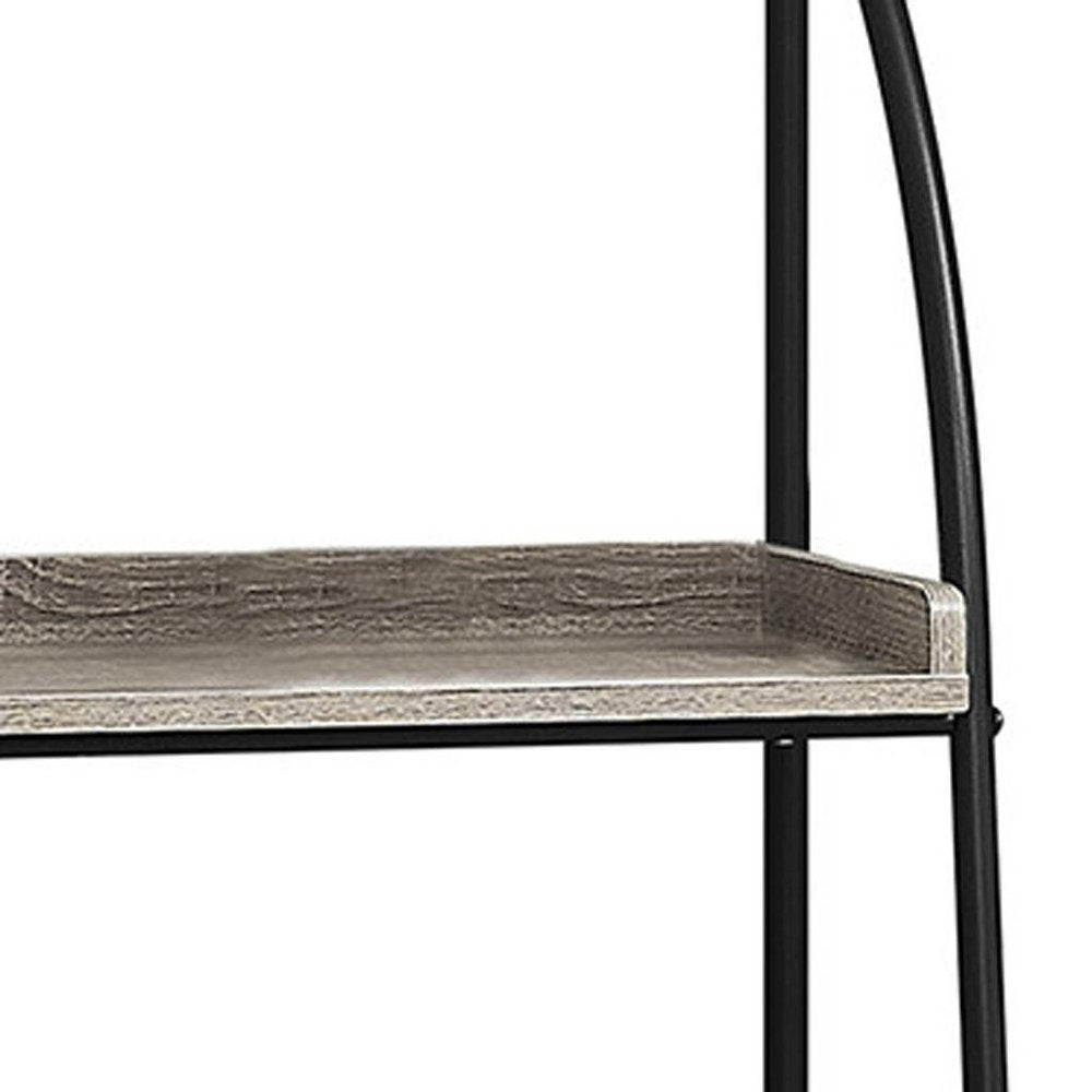 48" Taupe Metal Etagere Bookcase