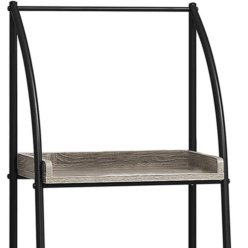 48" Taupe Metal Etagere Bookcase