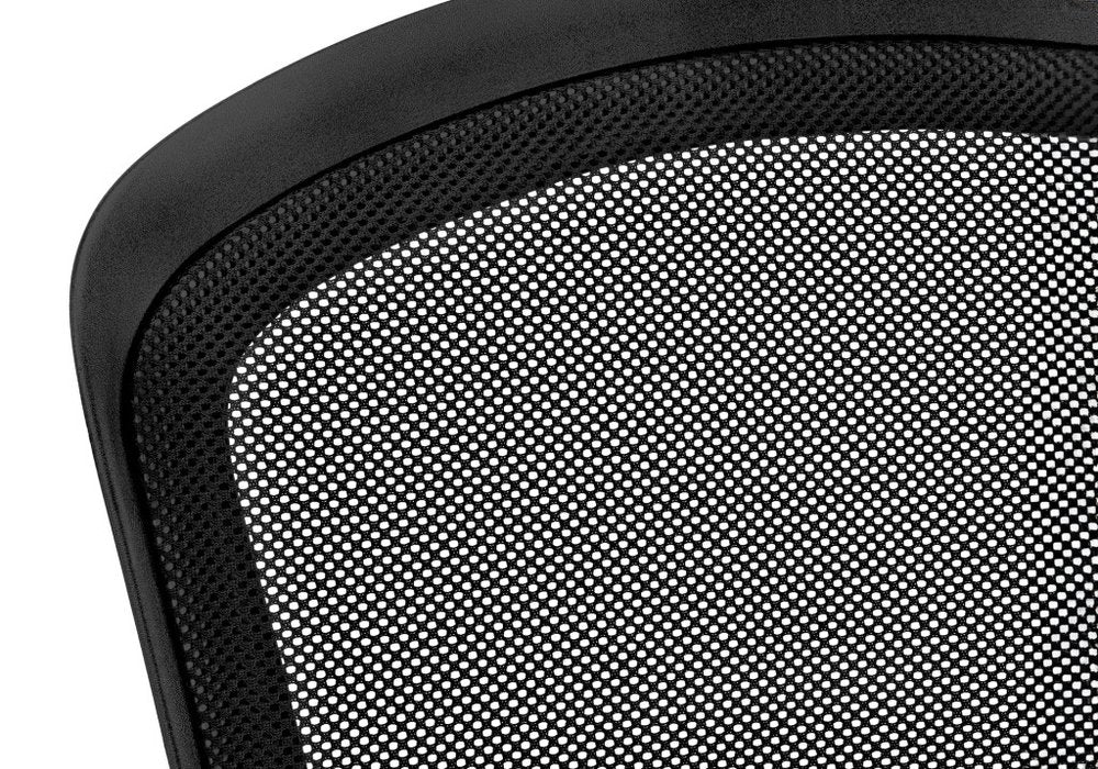 Black Polyester Seat Swivel Adjustable Task Chair Mesh Back Plastic Frame