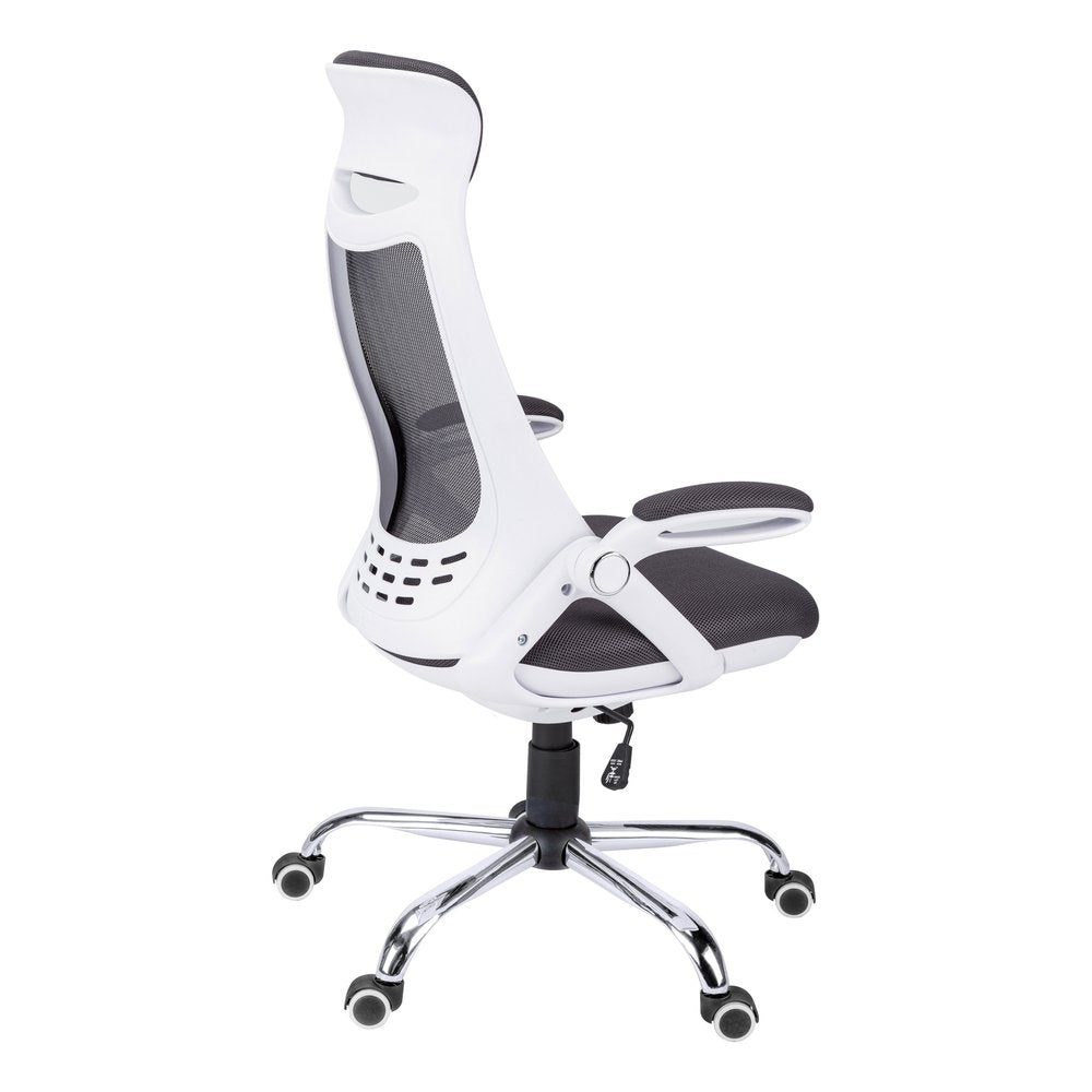 Black Polyester Seat Swivel Adjustable Executive Chair Mesh Back Plastic Frame