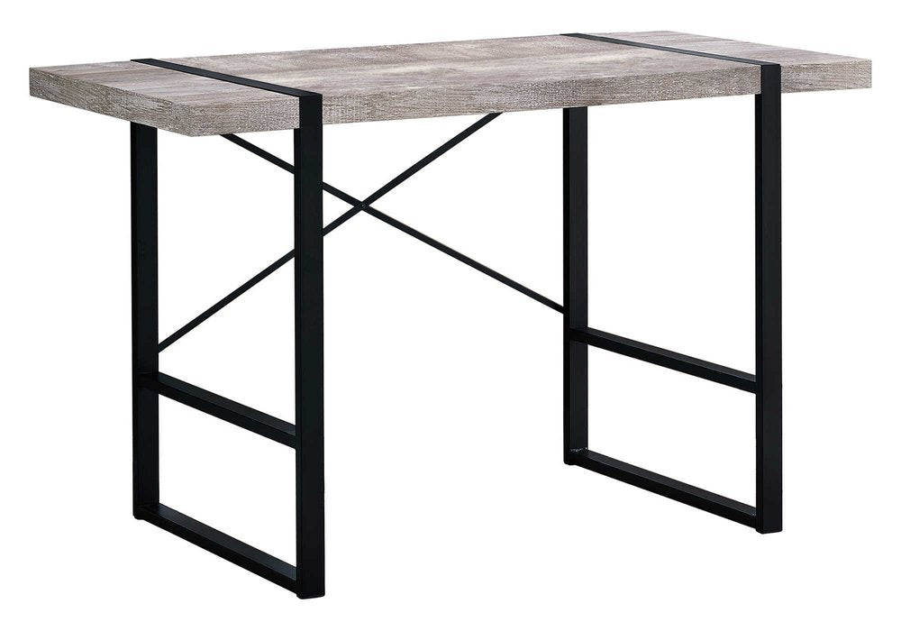 49" Taupe and Black Computer Desk