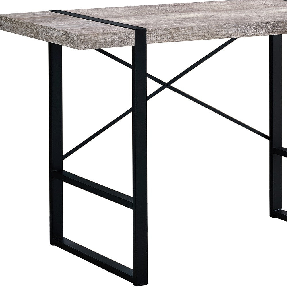 49" Taupe and Black Computer Desk
