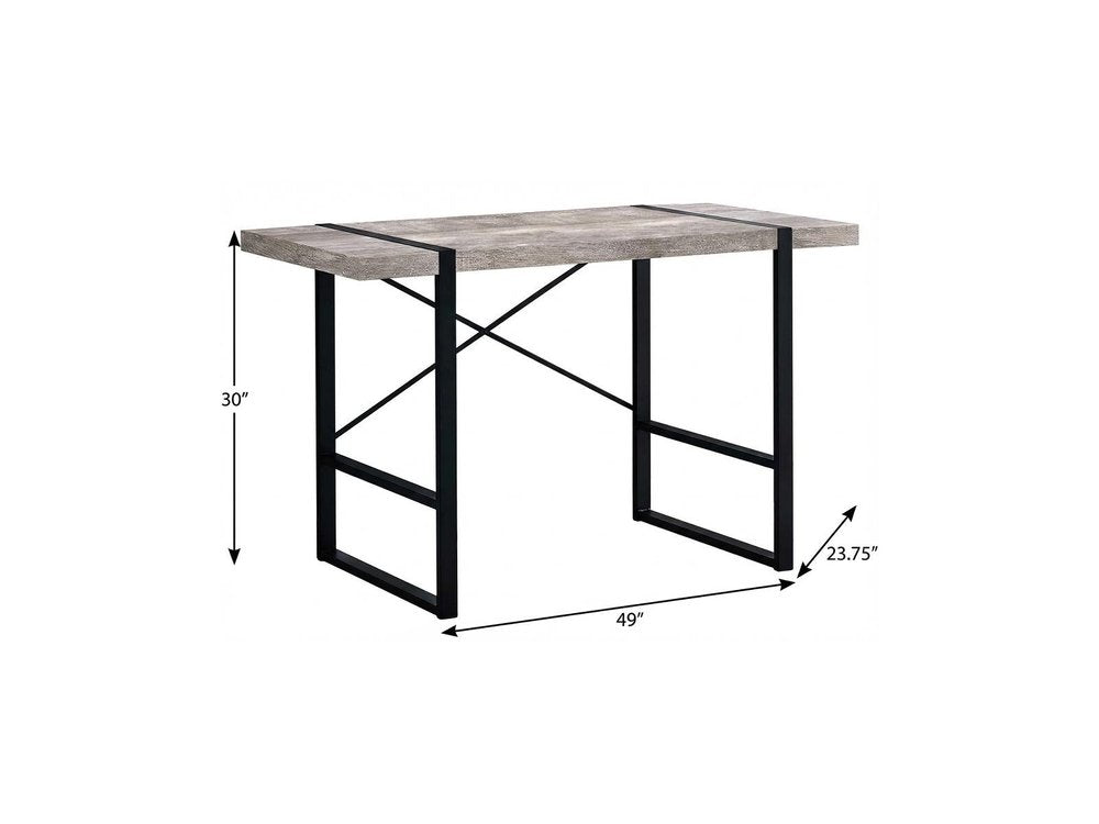 49" Taupe and Black Computer Desk