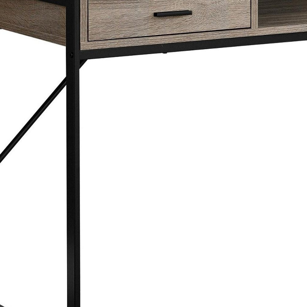 48" White and Silver Computer Desk With Two Drawers