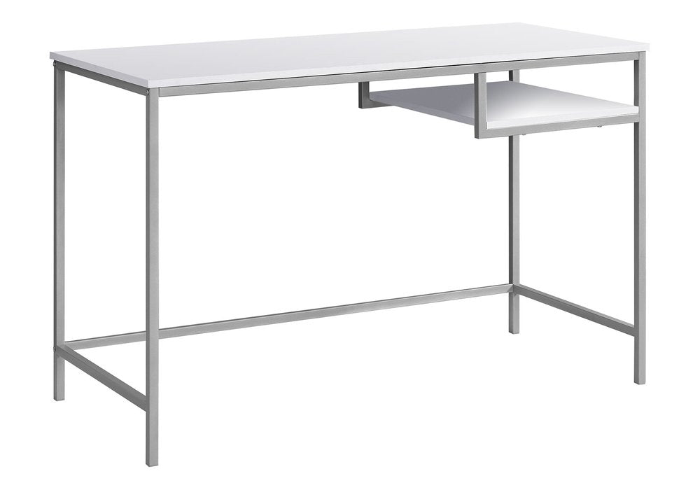 48" Taupe and Black Wood and Iron Computer Desk