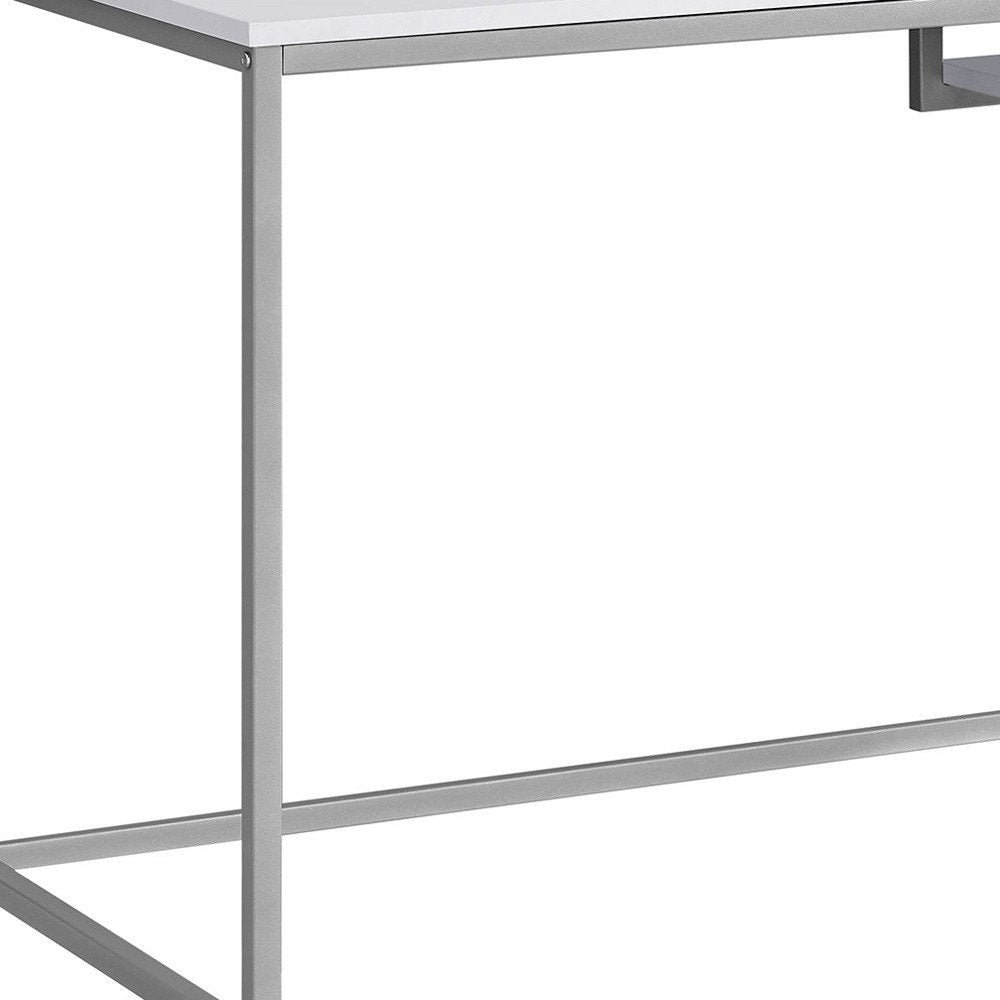 48" Taupe and Black Wood and Iron Computer Desk