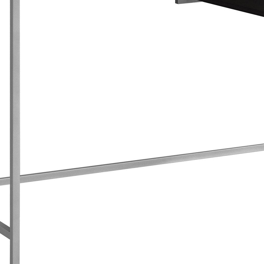 48" Taupe and Black Wood and Iron Computer Desk