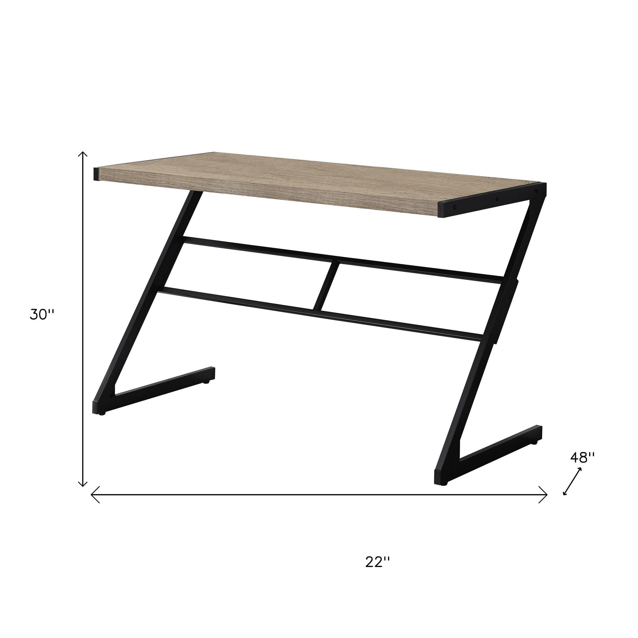 22" White and Silver Computer Desk