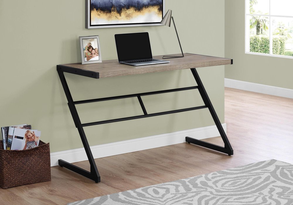 48" White and Silver Computer Desk