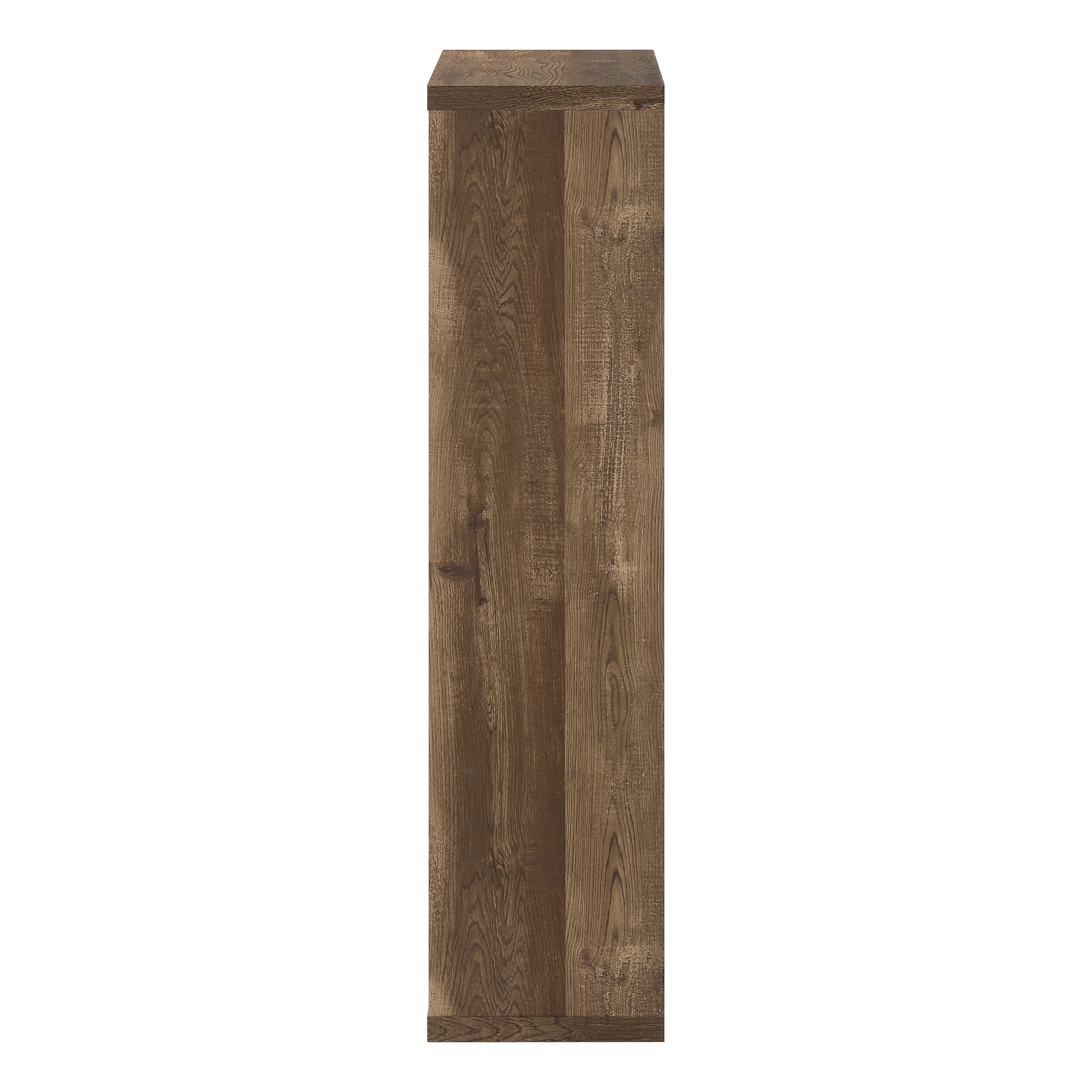 48" Brown Distressed Wood Adjustable Four Tier Bookcase