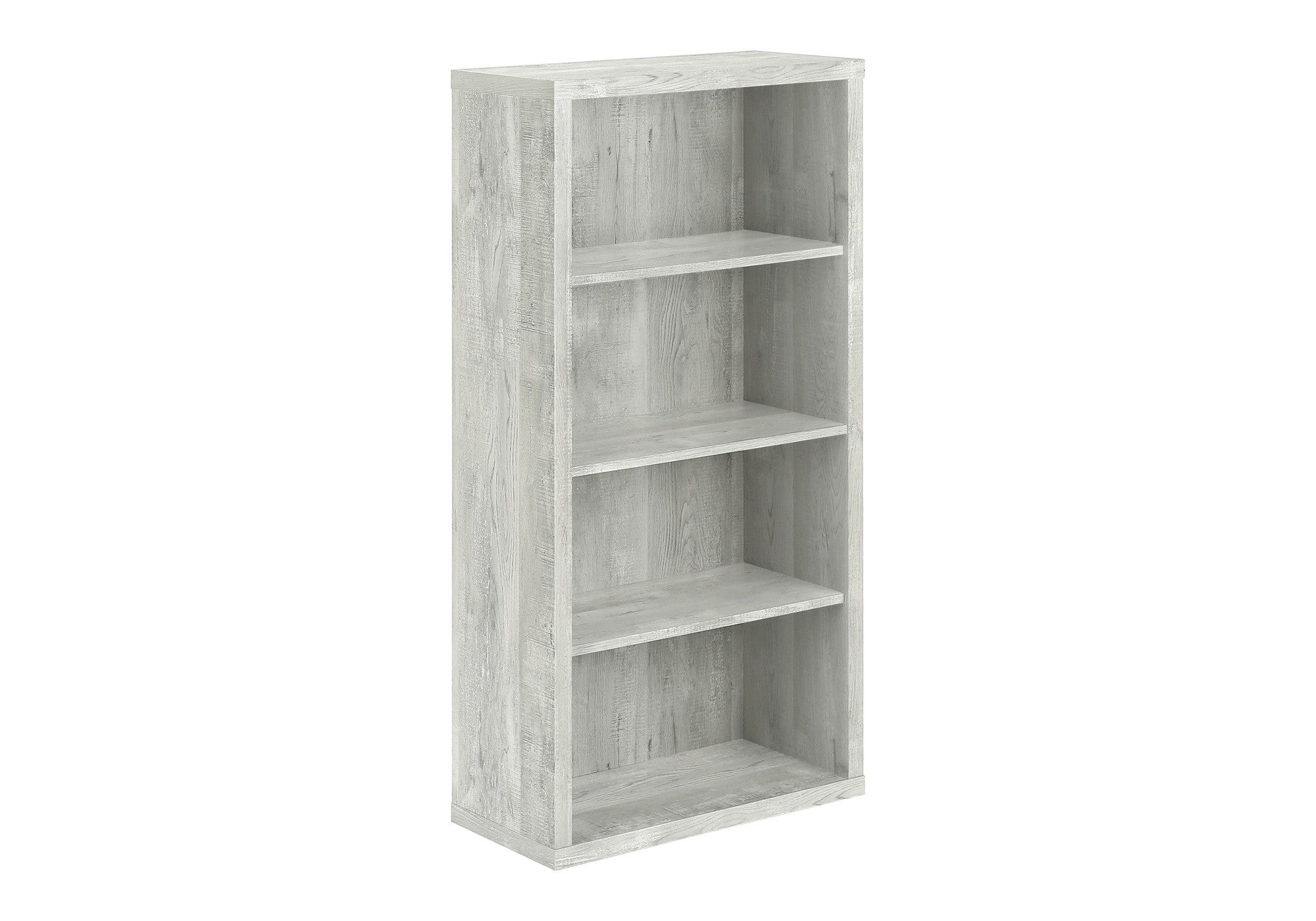 48" Gray Wood Four Tier Bookcase