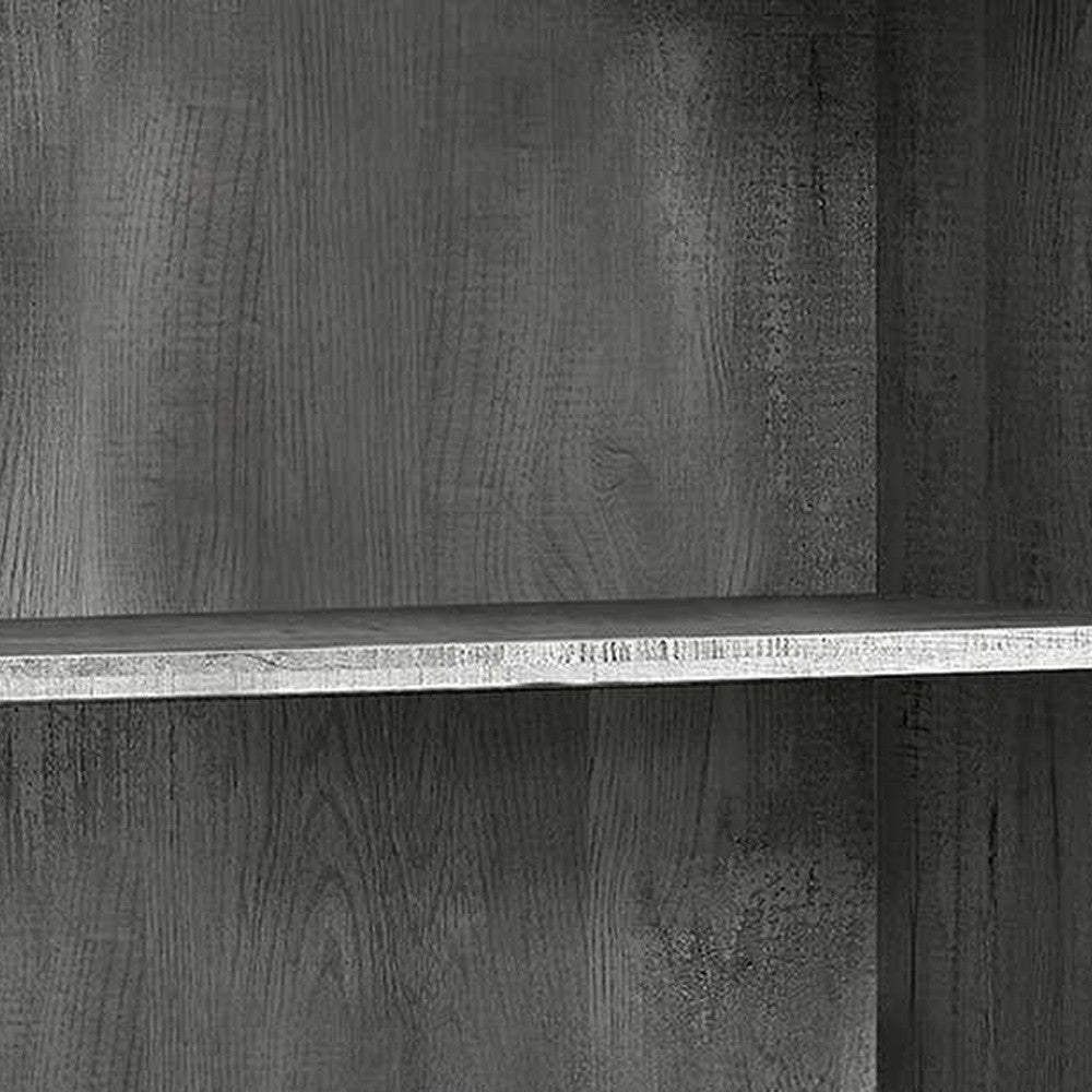 48" Gray Wood Four Tier Bookcase