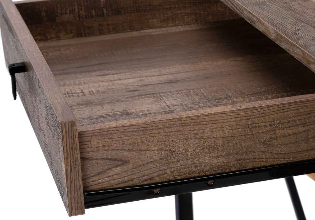 47" Brown and Black Computer Desk With Two Drawers