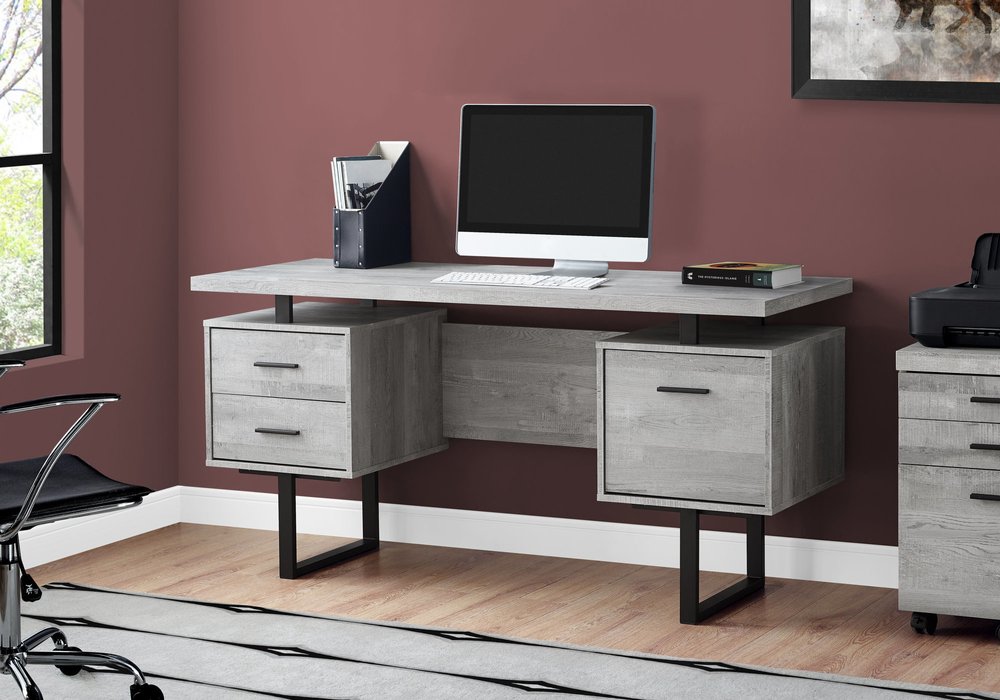24" Brown and Black With Three Drawers