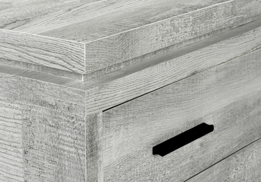 60" Gray L Shape Computer Desk With Three Drawers