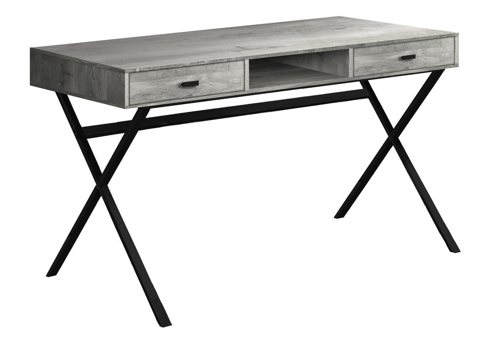 24" Brown and Black Computer Desk With Two Drawers