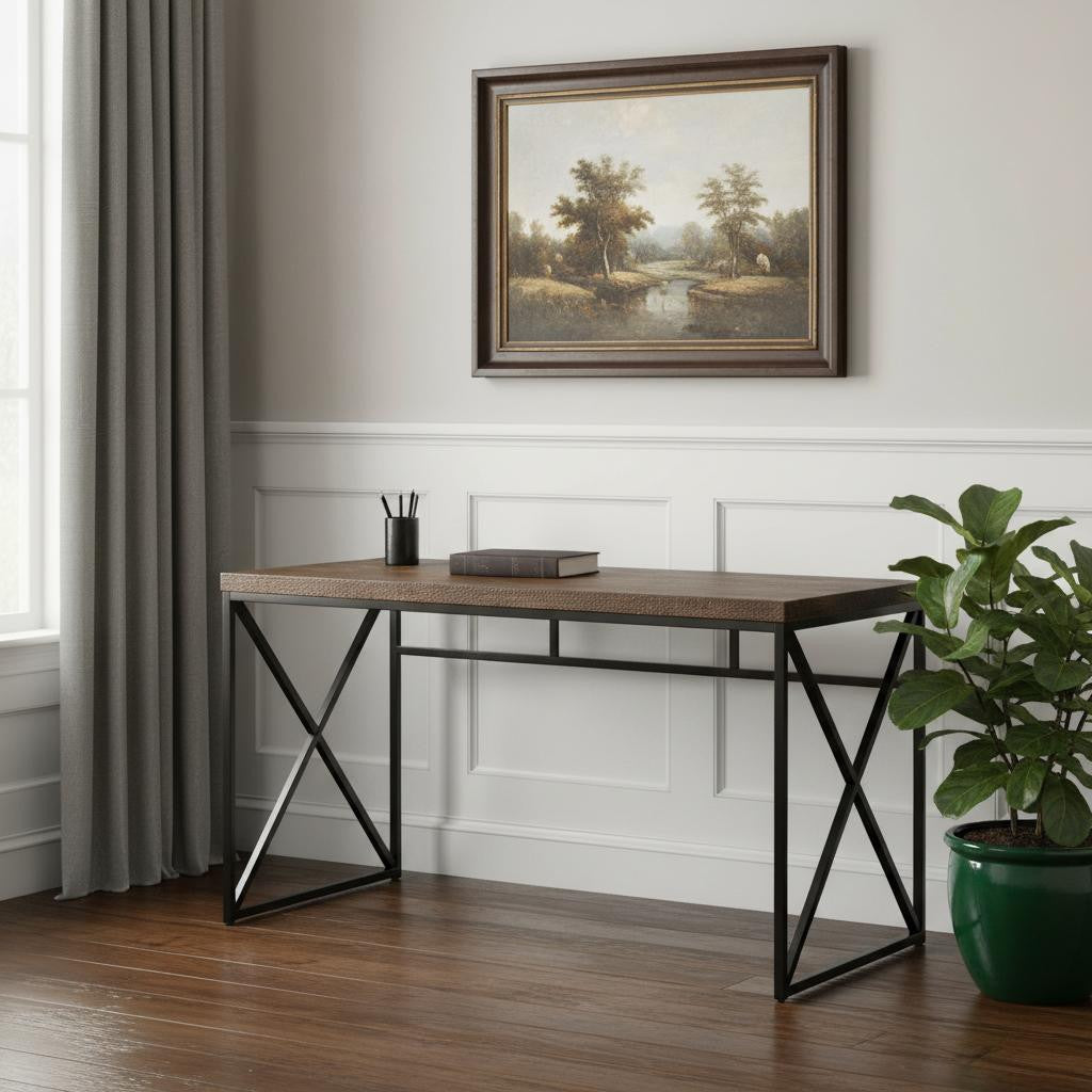 47" Brown and Black Computer Desk