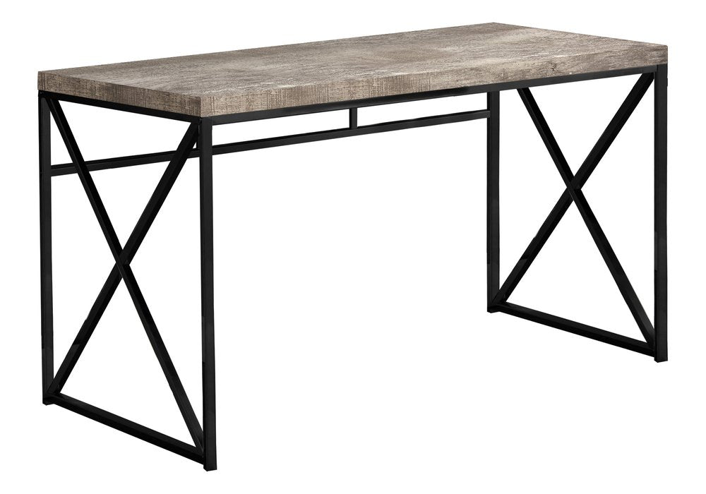 47" Taupe and Black Computer Desk