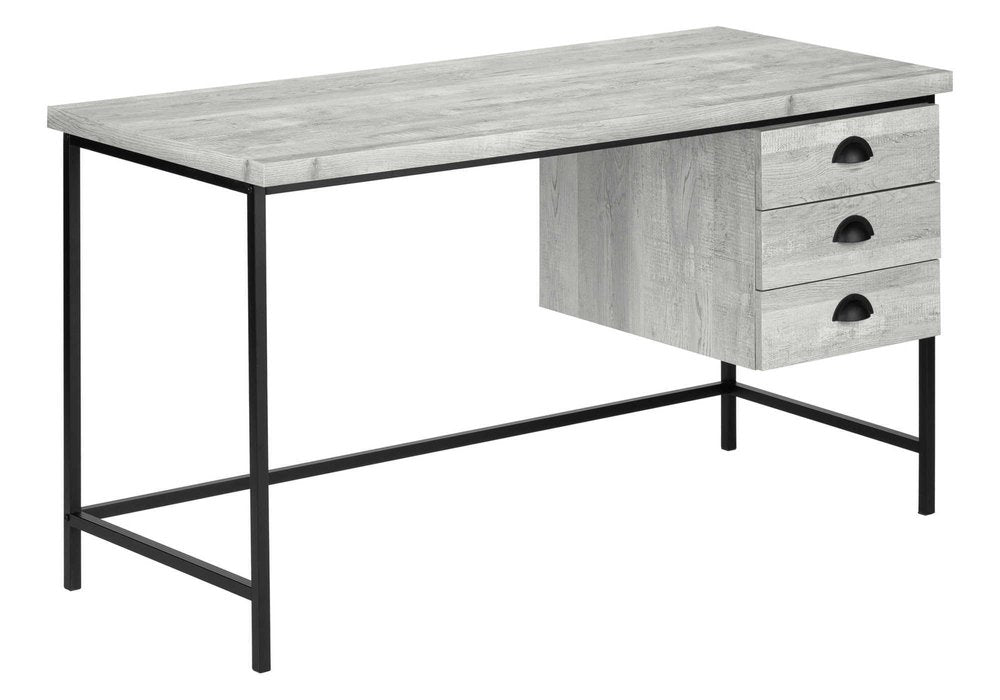 24" Brown and Black Computer Desk With Three Drawers