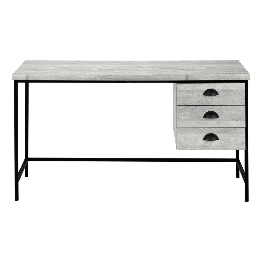 24" Brown and Black Computer Desk With Three Drawers