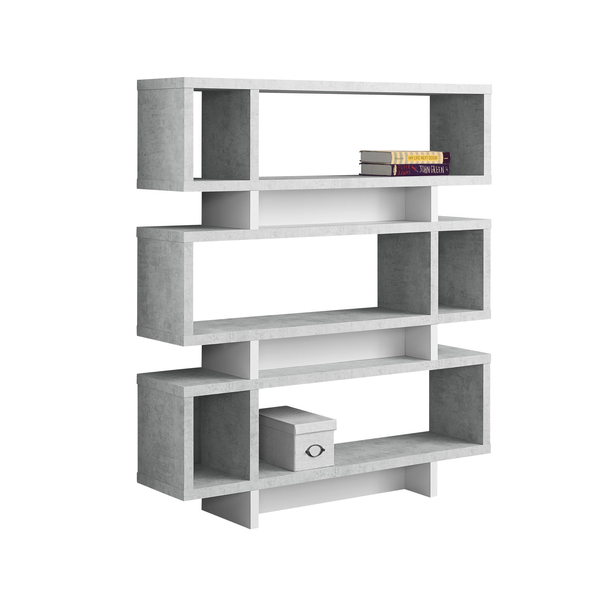 55" Gray Wood Floating Bookcase