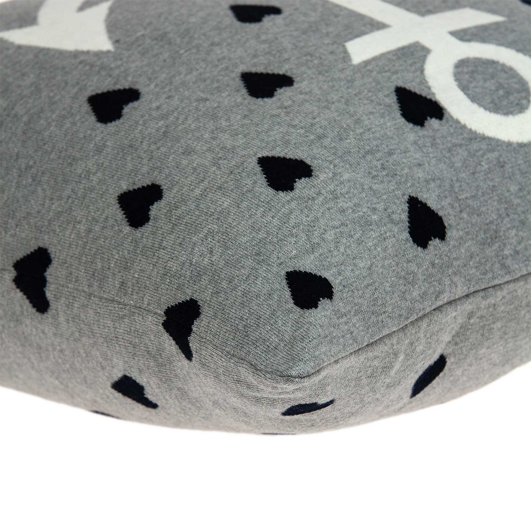 18" Black And Gray Nautical Cotton Throw Pillow