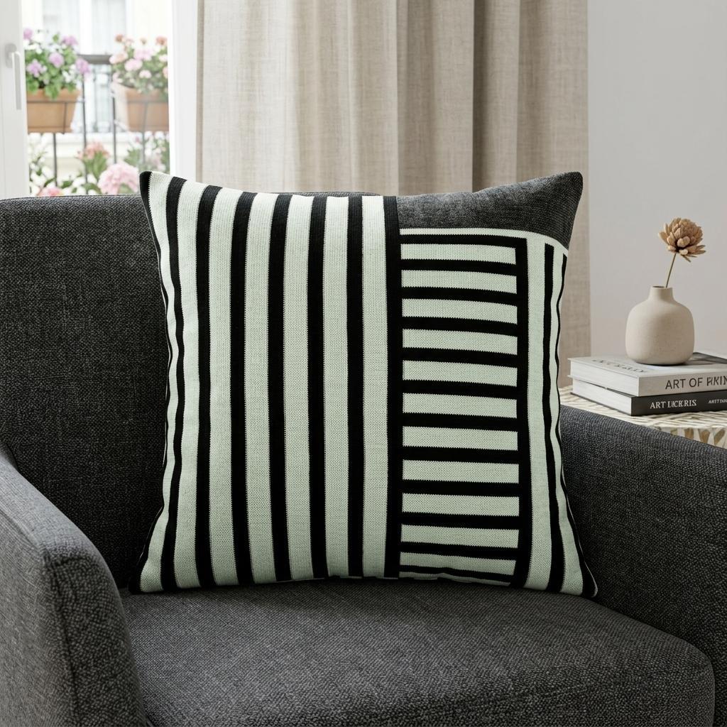 18" X 5" X 18" Transitional Multi Colored Pillow Cover With Poly Insert