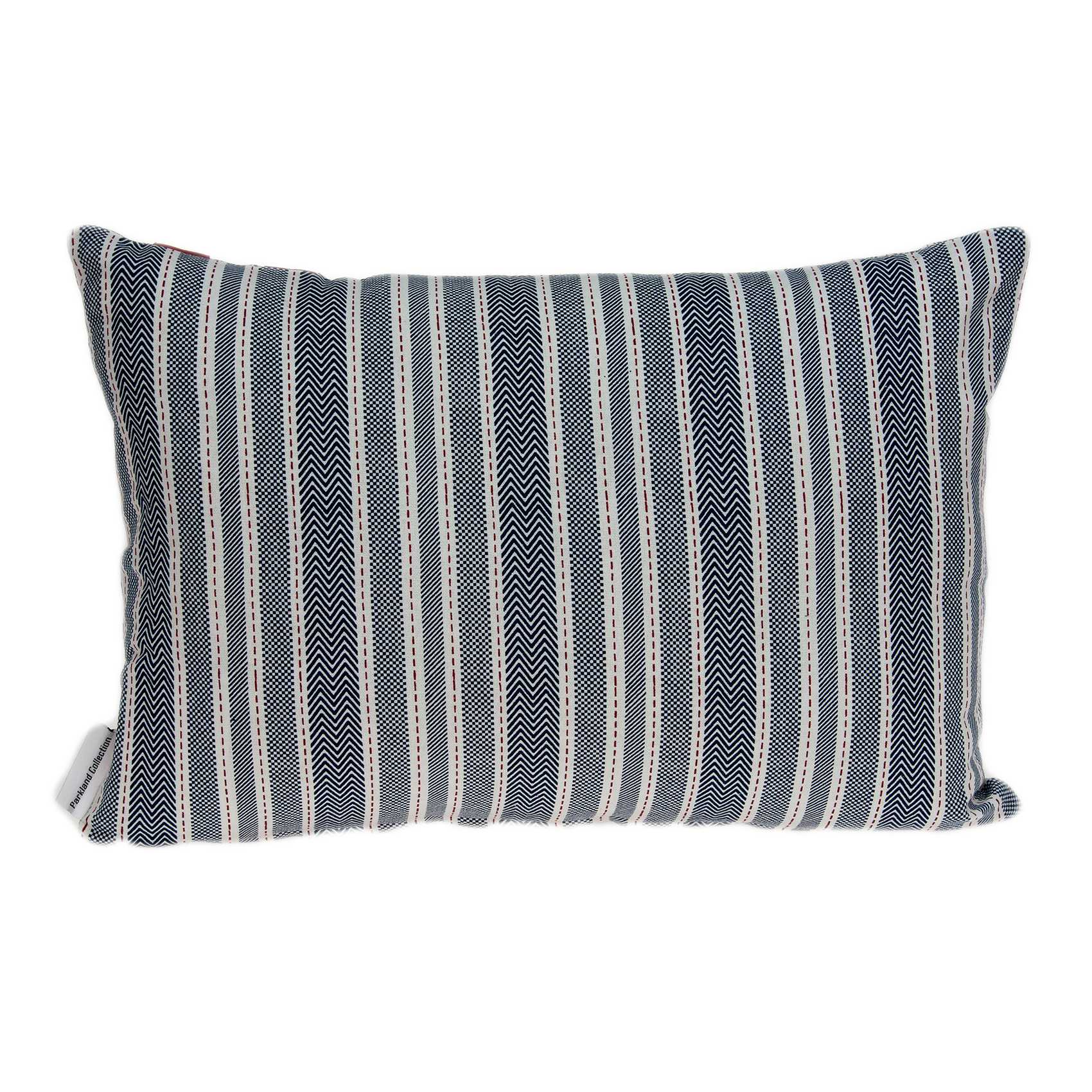14" X 20" Gray Striped Cotton Throw Pillow
