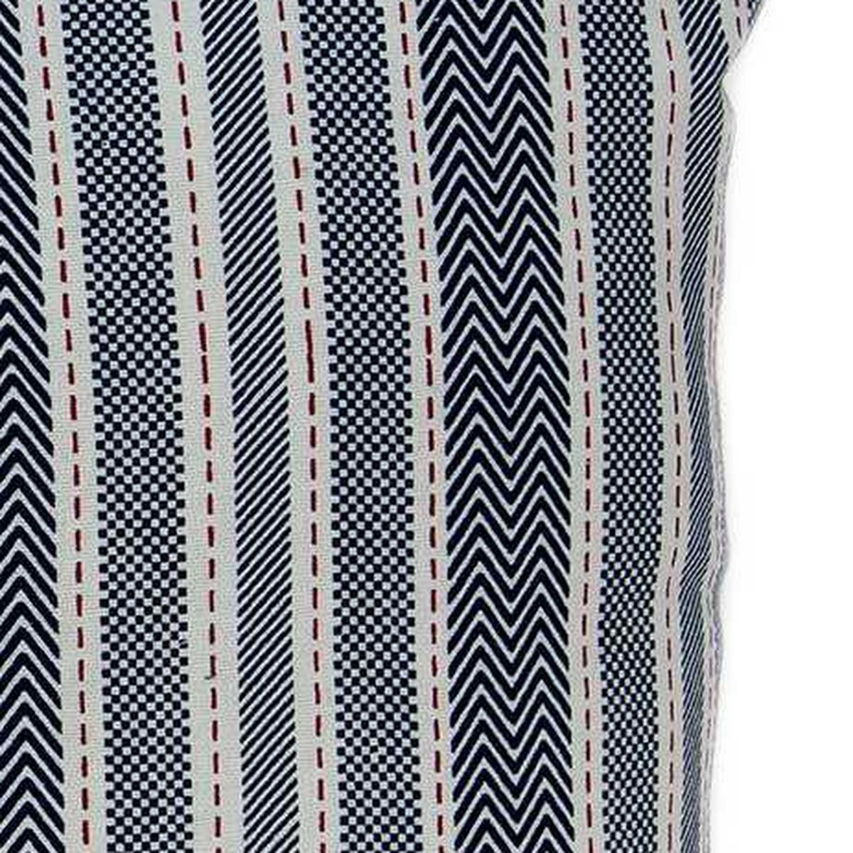 14" X 20" Gray Striped Cotton Throw Pillow