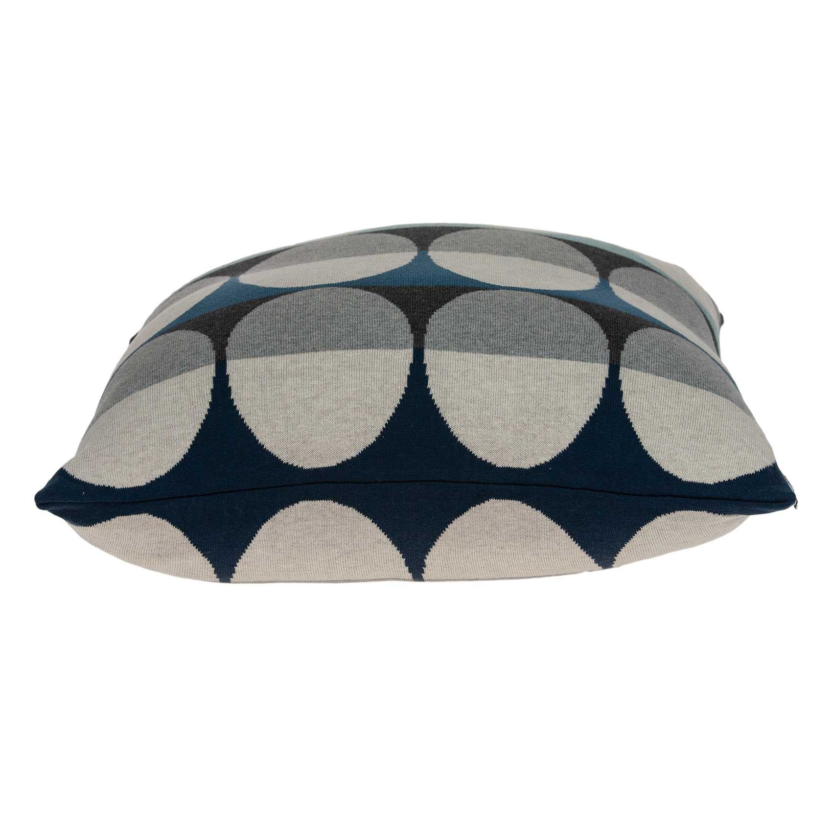 20" Blue Gray And Ivory Geometric Cotton Throw Pillow
