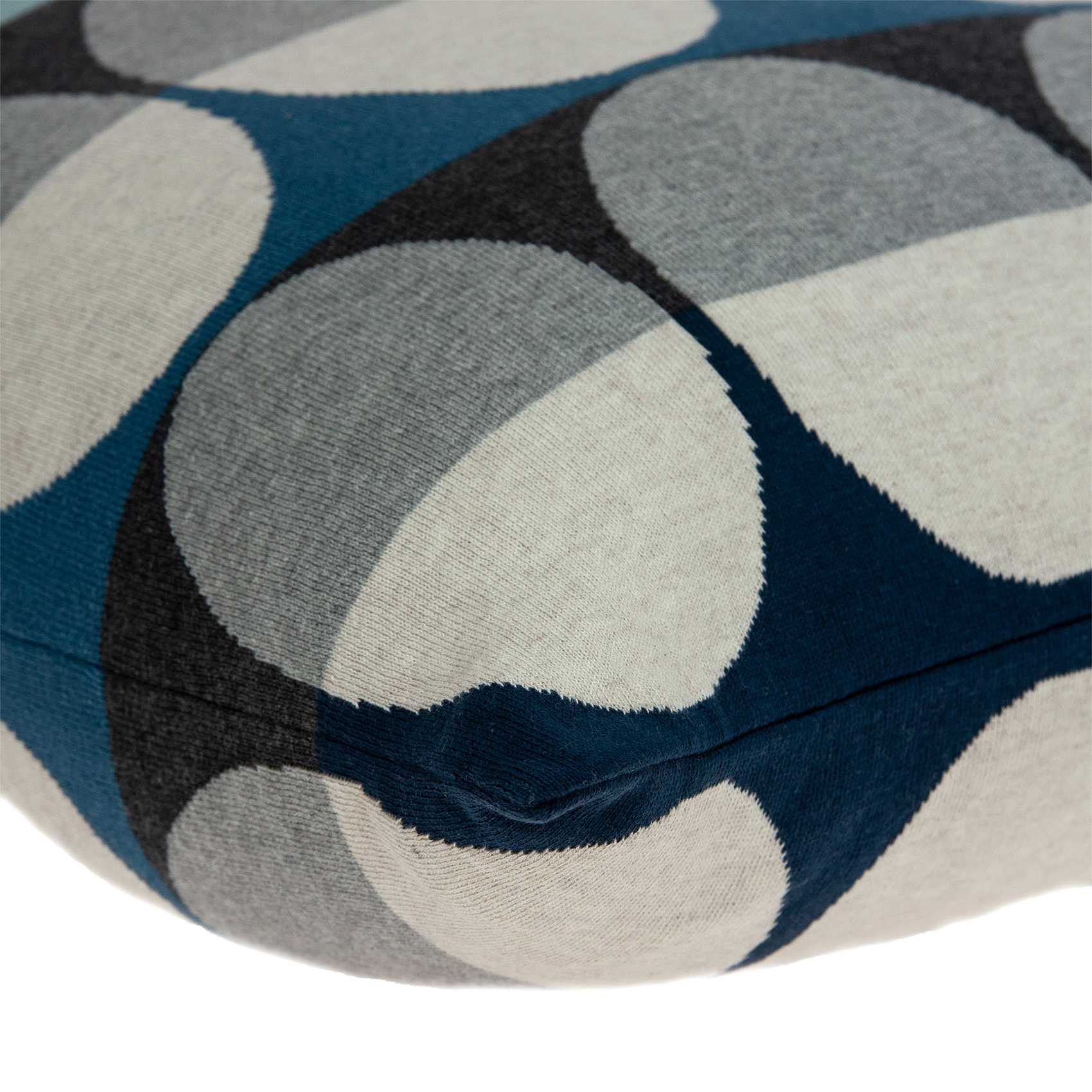 20" Blue Gray And Ivory Geometric Cotton Throw Pillow