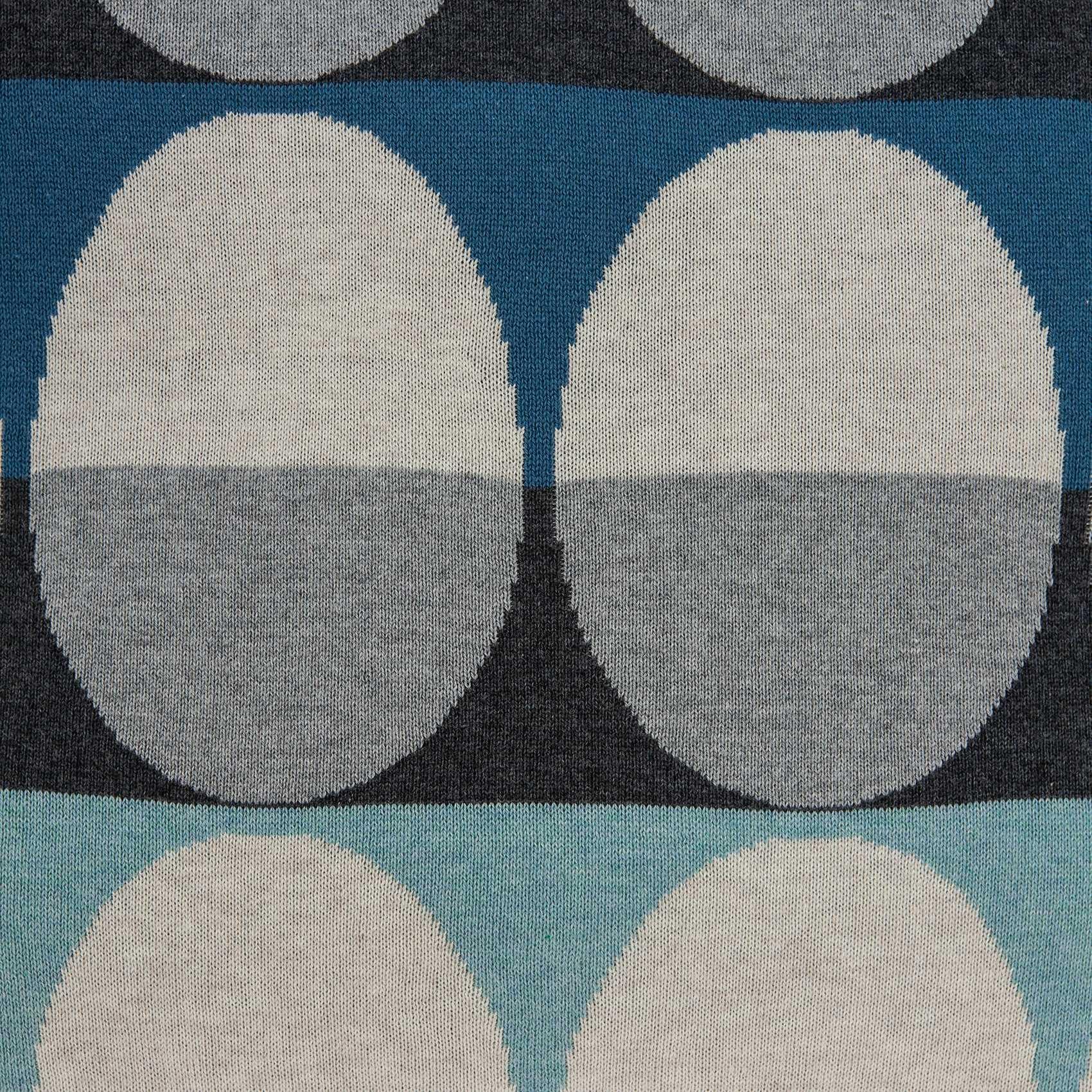 20" Blue Gray And Ivory Geometric Cotton Throw Pillow