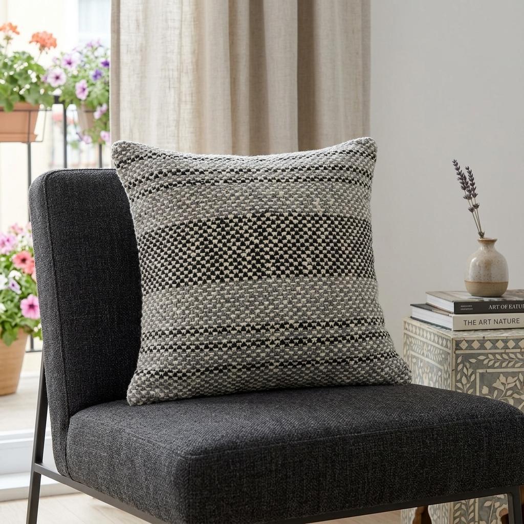 20" X 7" X 20" Stunning Transitional Gray Accent Pillow Cover With Poly Insert