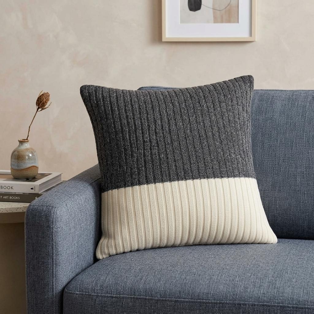 20" X 7" X 20" Beautiful Transitional Tan Accent Pillow Cover With Poly Insert