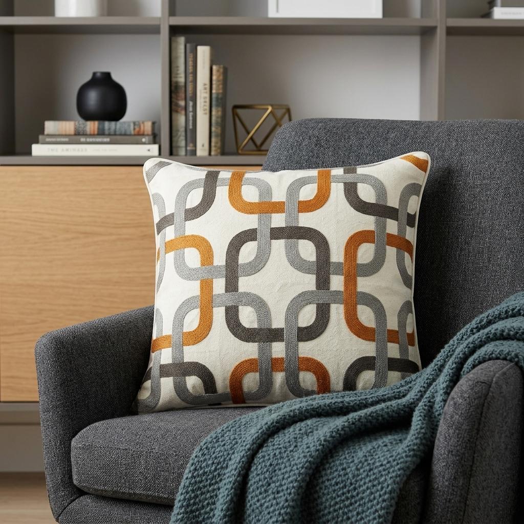 20" X 7" X 20" Multicolor Pillow Cover With Poly Insert