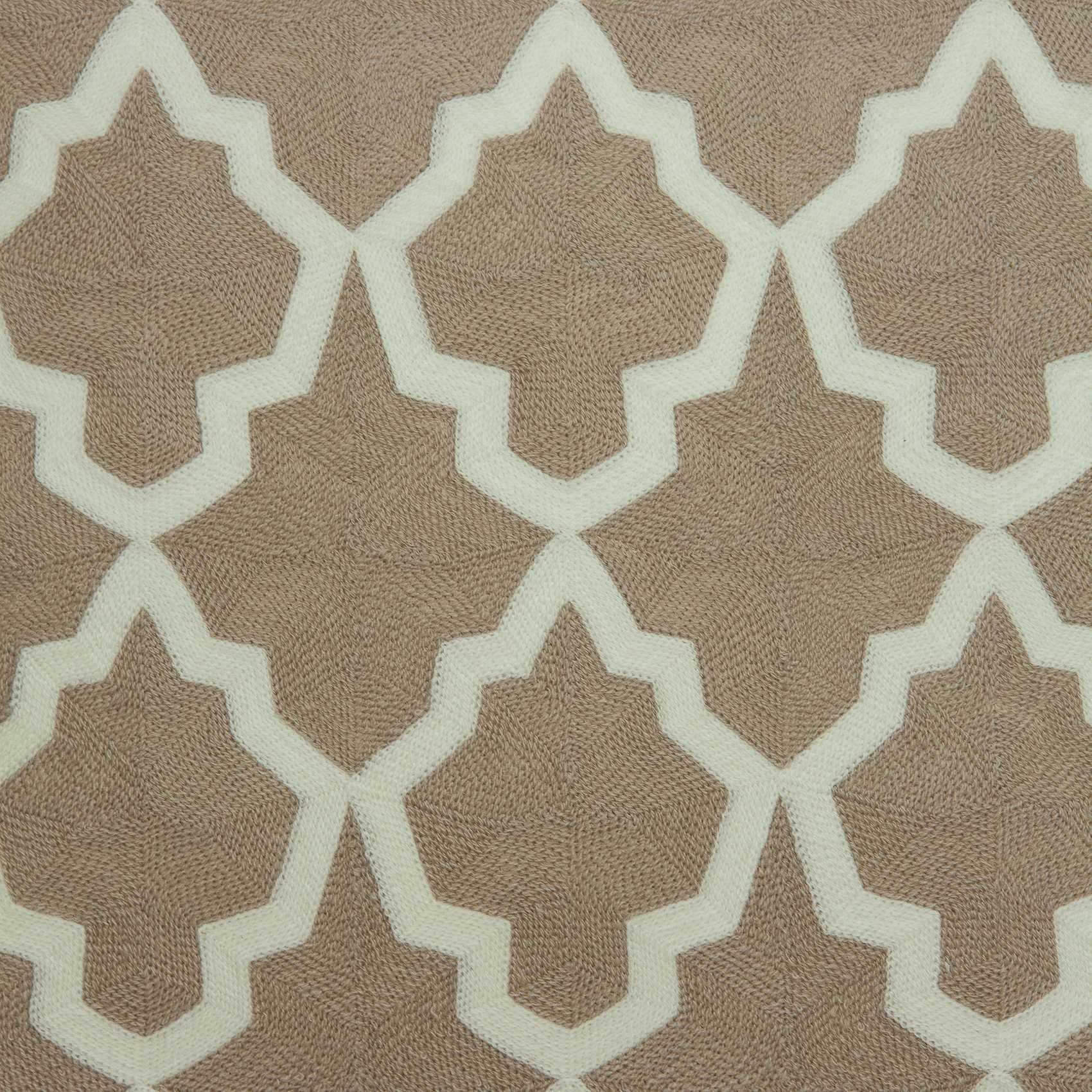 20" X 7" X 20" Transitional Beige And White Pillow Cover With Poly Insert